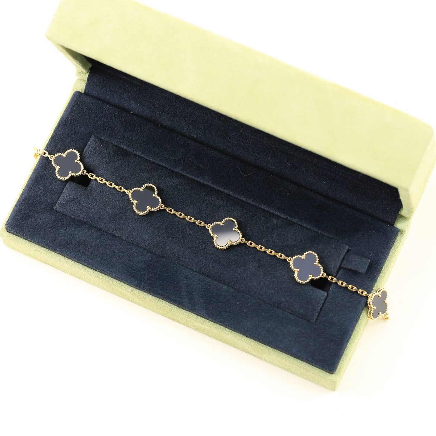 [AURORA]CLOVER 5 MOTIF ONYXS BRACELET COLLECTION