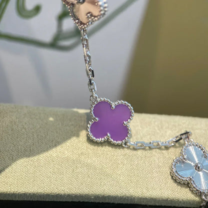 [AURORA] CLOVER 5 MOTIF VIOLET BRACELET COLLECTION