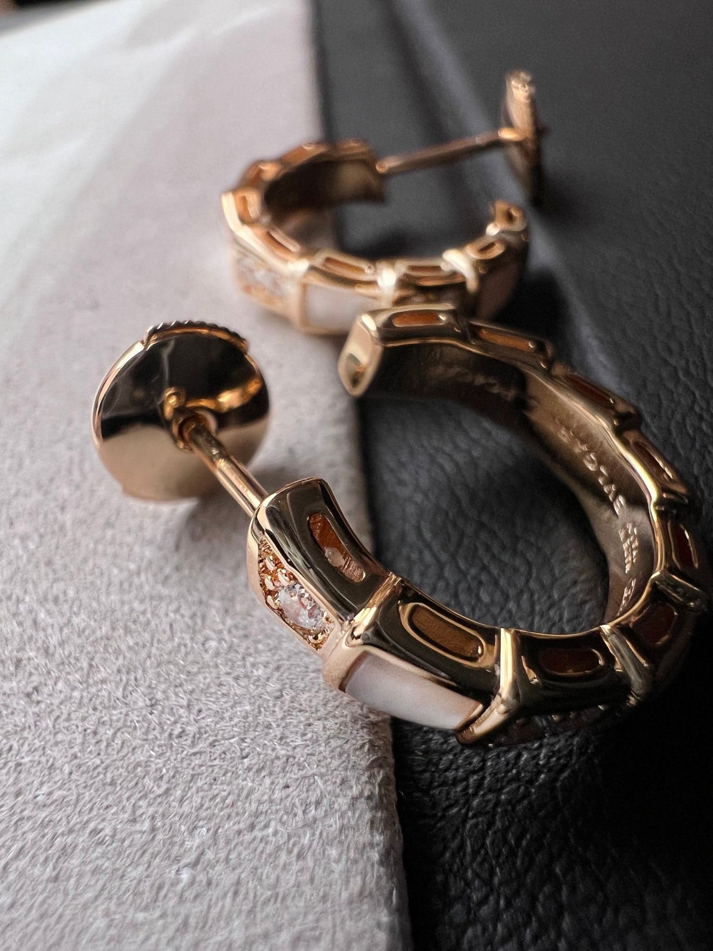 [baslovejewels]SERPENTI MOP PINK GOLD EARRINGS