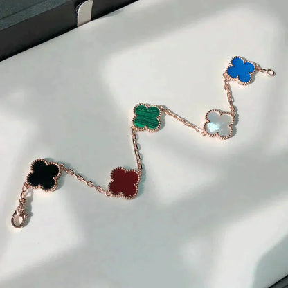 [AURORA]CLOVER 5 MOTIFS MULTICOLOR BRACELET