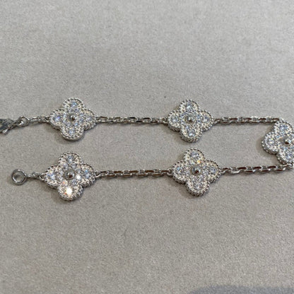 [AURORA]CLOVER 5 MOTIF FULL DIAMOND BRACELET COLLECTION