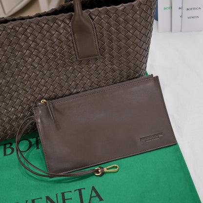 Large Cabat 45cm Chocolate Lambskin Ghw