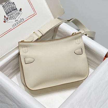 HM JYPSIERE SHOULDER BAG 23 IN BEIGE CALFSKIN GOLD HARDWARE