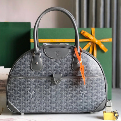 SAINT JEANNE BAG 35 IN GREY GOYARDINE CANVAS AND CALFSKIN
