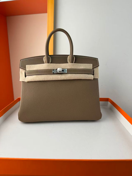 HM BIRKIN 30CM BROWN TOGO LEATHER SILVER HARDWARE