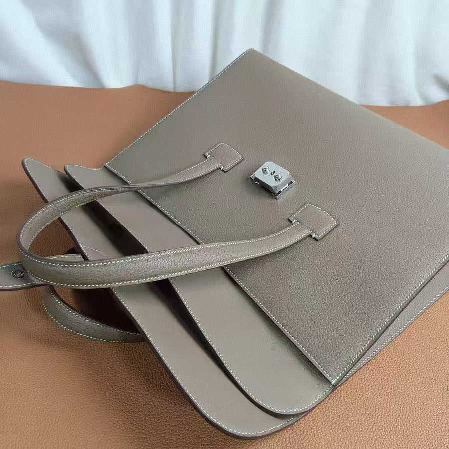 HM CASUAL HANDBAG ELEPHANT GREY SILVER HARDWARE