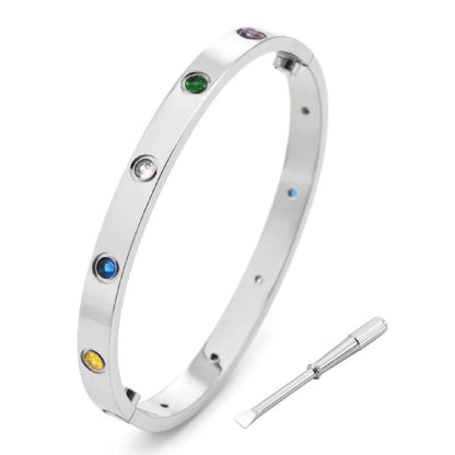 [AURORA]LOVE BRACELET 6.1MM 10 COLORED DIAMONDS