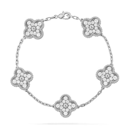 [AURORA]CLOVER 5 MOTIF FULL DIAMOND BRACELET COLLECTION