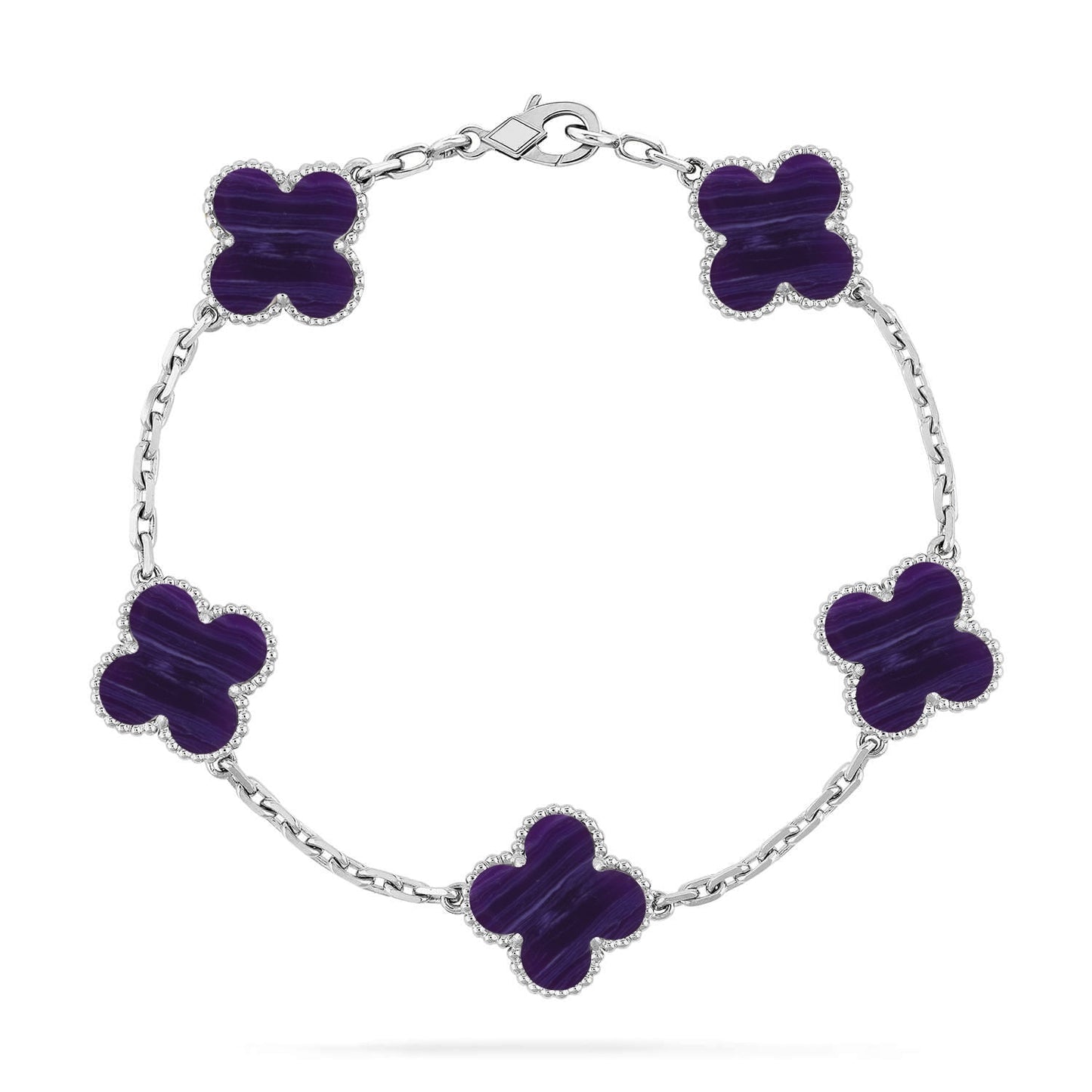 [AURORA]CLOVER 5 MOTIF PURPLE STRIPES BRACELET COLLECTION