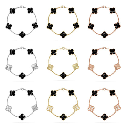 [AURORA] CLOVER 5 MOTIF PULSAR STONE BRACELET COLLECTION