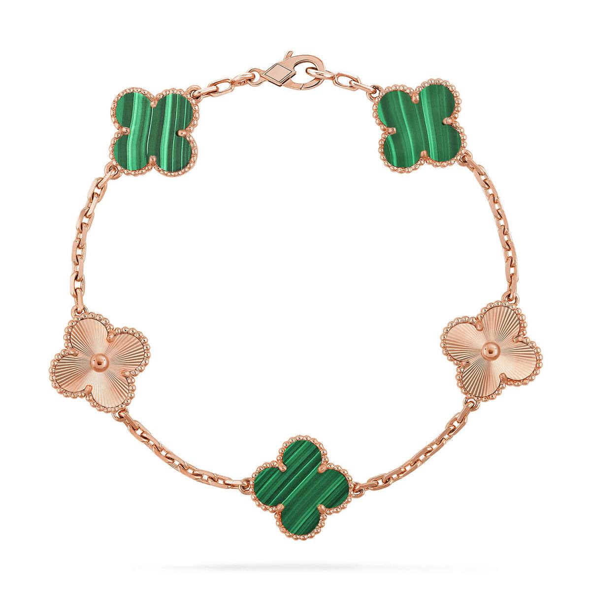 [AURORA]CLOVER 5 MOTIF MALACHITE BRACELET COLLECTION