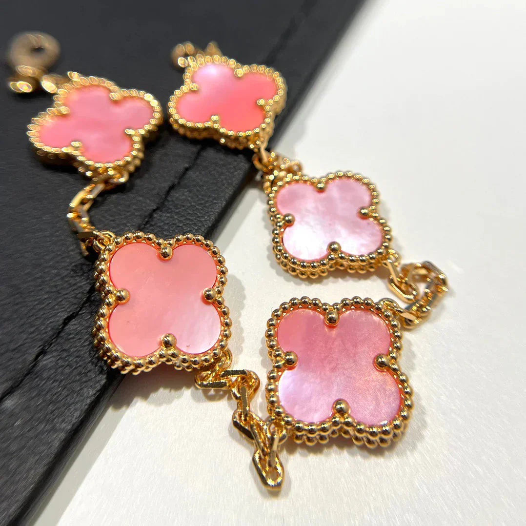 [AURORA]CLOVER 5 MOTIFS  PINK MOP BRACELET COLLECTION