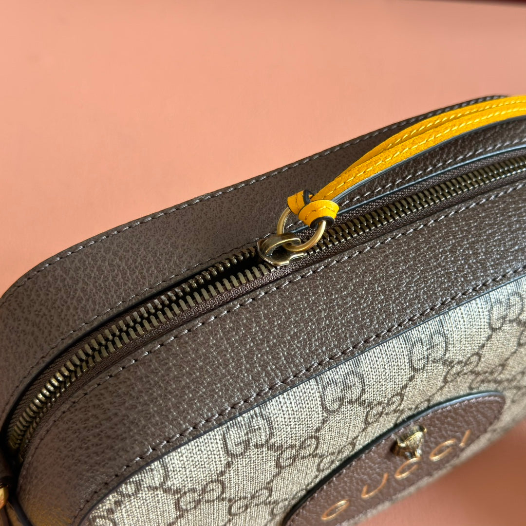 GUCCI NEO VINTAGE GG SUPREME TIGER HEAD CROSSBODY BAG 24 IN CANVAS