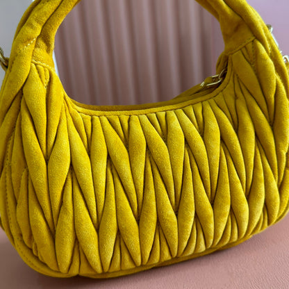 MM SUEDE HANDBAG 23 YELLOW