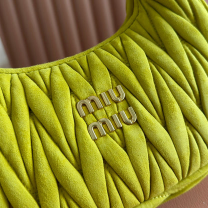 MM SUEDE HANDBAG 23 CHARTREUSE YELLOW