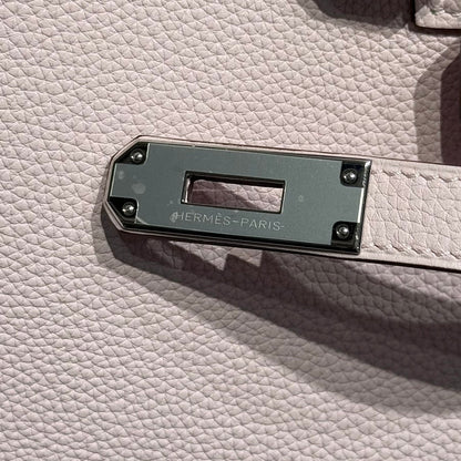 HERMES 25S BIRKIN 30 IN PINK BABY CALFSKIN SILVER HARDWARE