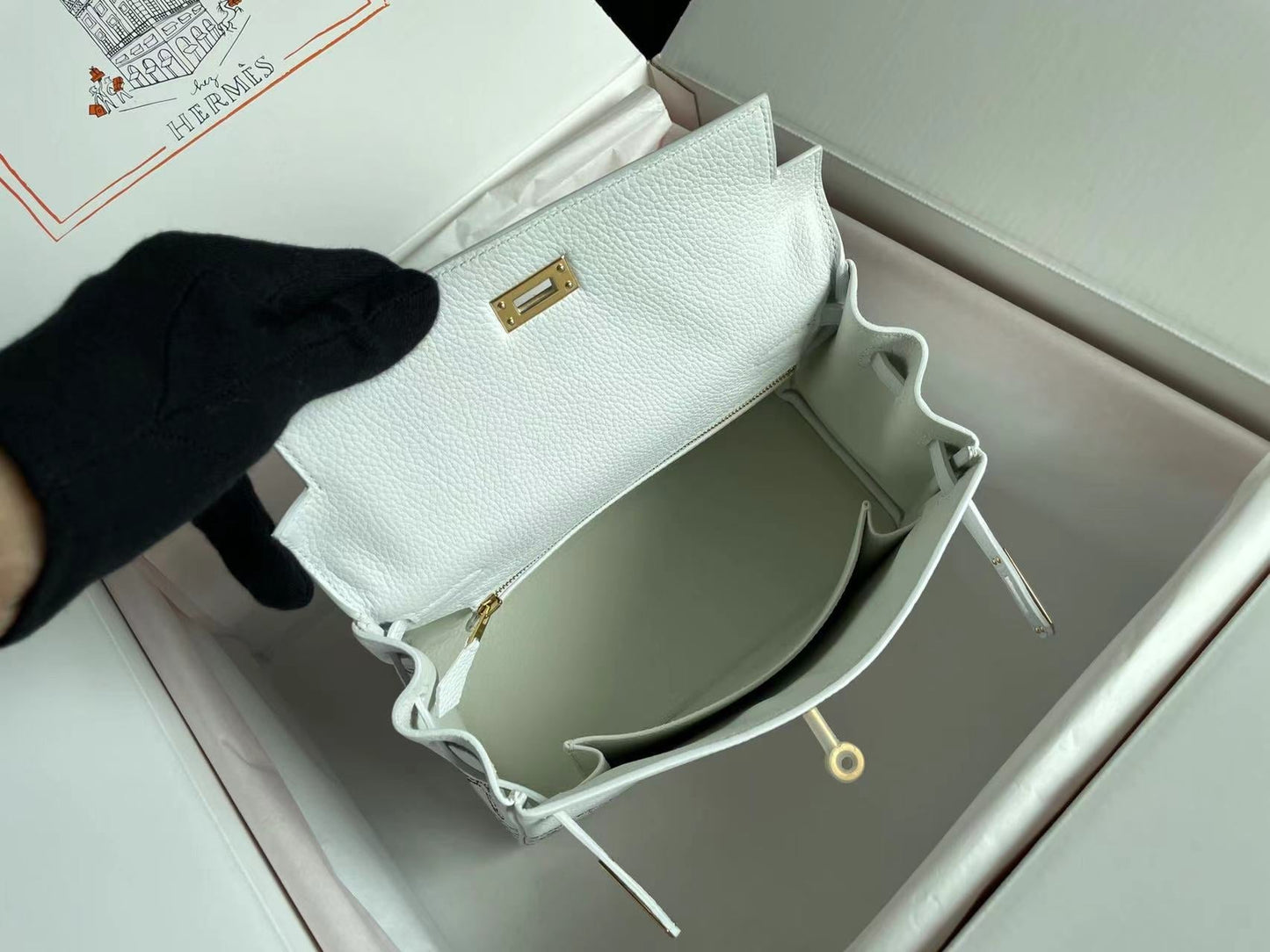 BIRKIN 25 BAG IN WHITE CALFSKIN WITH COLORFUL STICKER 228763 (MADE-TO-ODER)